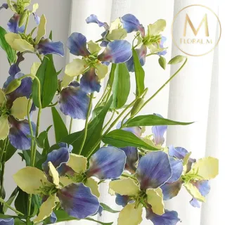 【Floral M】莫內花園鳶尾花克萊爾藍仿真花花材1入組(人造花/仿真花/假花/花藝DIY/裝飾花材)