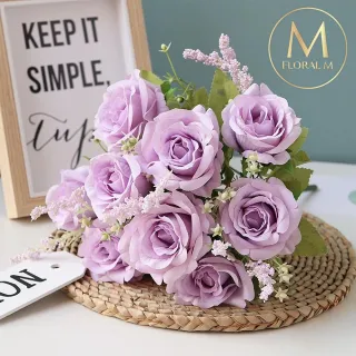 【Floral M】英式卡爾玫瑰仿真花花材1入組(人造花/仿真花/假花/花藝DIY/裝飾花材)