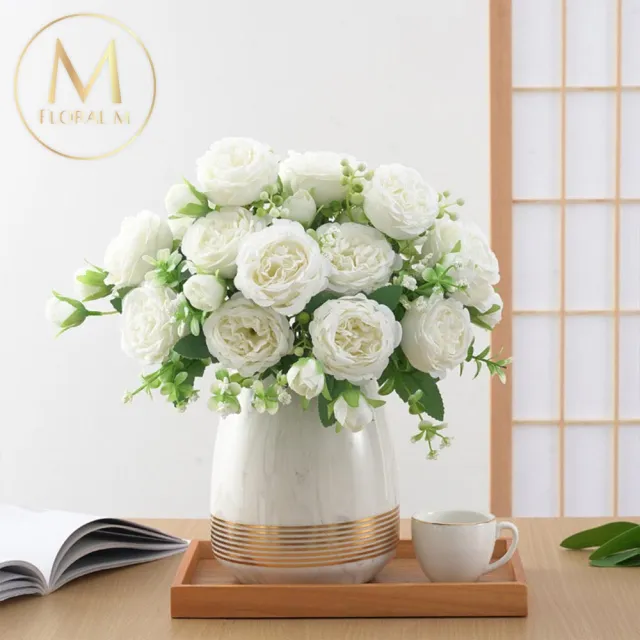 【Floral M】花中之王牡丹花仿真花花材1入組(人造花/仿真花/假花/花藝DIY/裝飾花材)