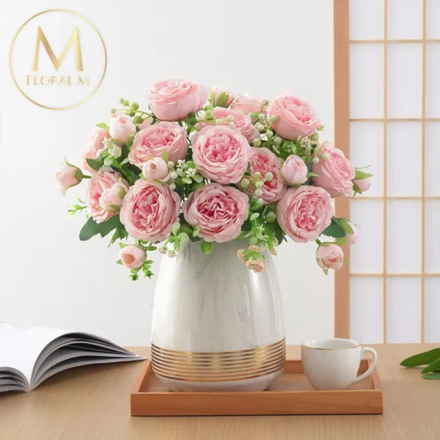 【Floral M】花中之王牡丹花仿真花花材1入組(人造花/仿真花/假花/花藝DIY/裝飾花材)
