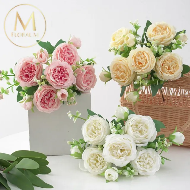 【Floral M】花中之王牡丹花仿真花花材1入組(人造花/仿真花/假花/花藝DIY/裝飾花材)