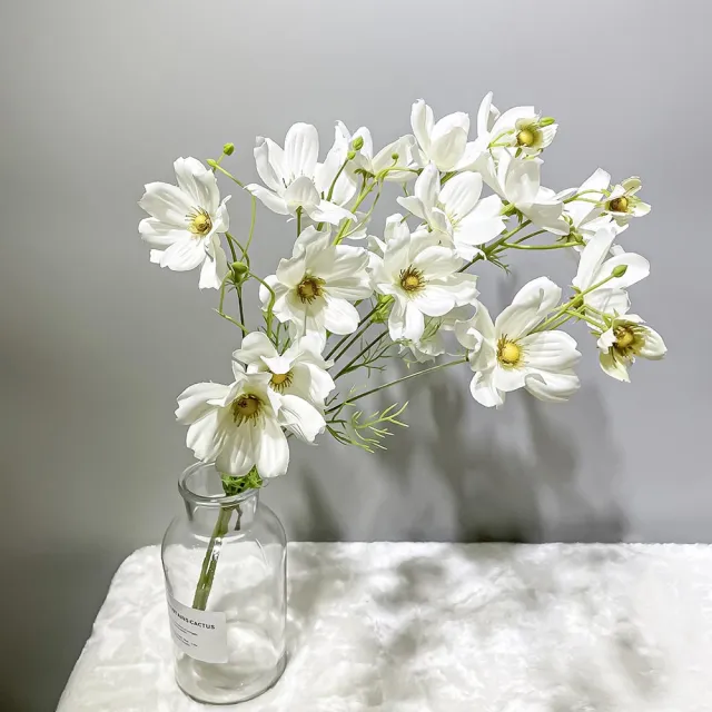 【Floral M】初戀少女波斯菊仿真花花材3入組(人造花/仿真花/假花/花藝DIY/裝飾花材)