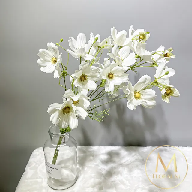 【Floral M】初戀少女波斯菊仿真花花材3入組(人造花/仿真花/假花/花藝DIY/裝飾花材)
