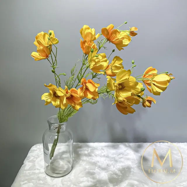 【Floral M】初戀少女波斯菊仿真花花材3入組(人造花/仿真花/假花/花藝DIY/裝飾花材)