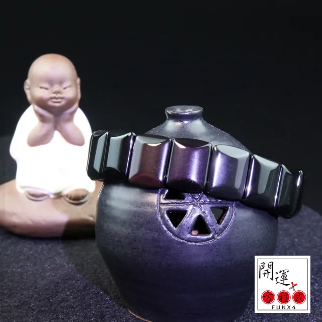 【開運方程式】天然彩虹黑曜石手排17mm(上等彩虹眼黑曜水晶)