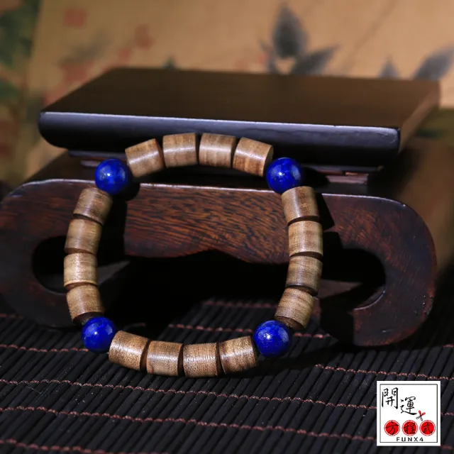 【開運方程式】沉香手珠青金石水晶(加里曼丹香味 霸氣十足)