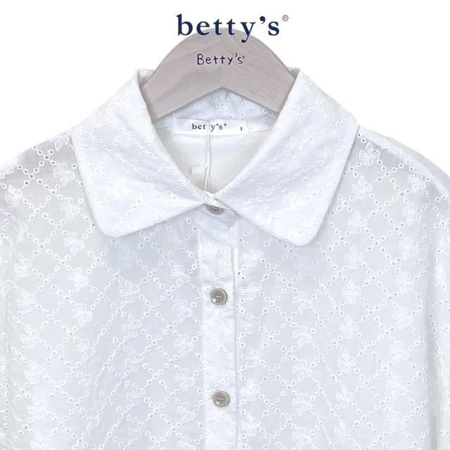 【betty’s 貝蒂思】簡約素面蕾絲短袖襯衫(共二色)