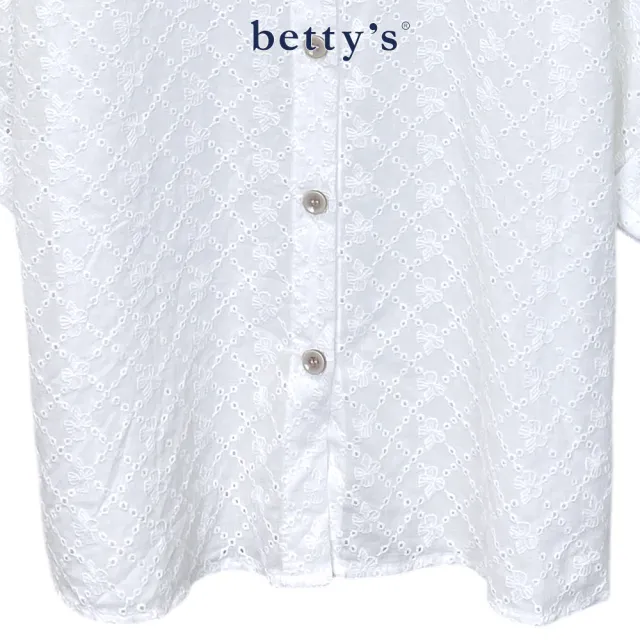 【betty’s 貝蒂思】簡約素面蕾絲短袖襯衫(共二色)