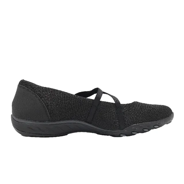 【SKECHERS】休閒鞋 Breathe-Easy 女鞋 黑 魔鬼氈 瑪莉珍鞋 100771BBK