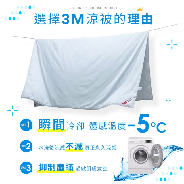 【3M】可水洗涼感涼夏被-星空藍2入組(單人涼被5x7)