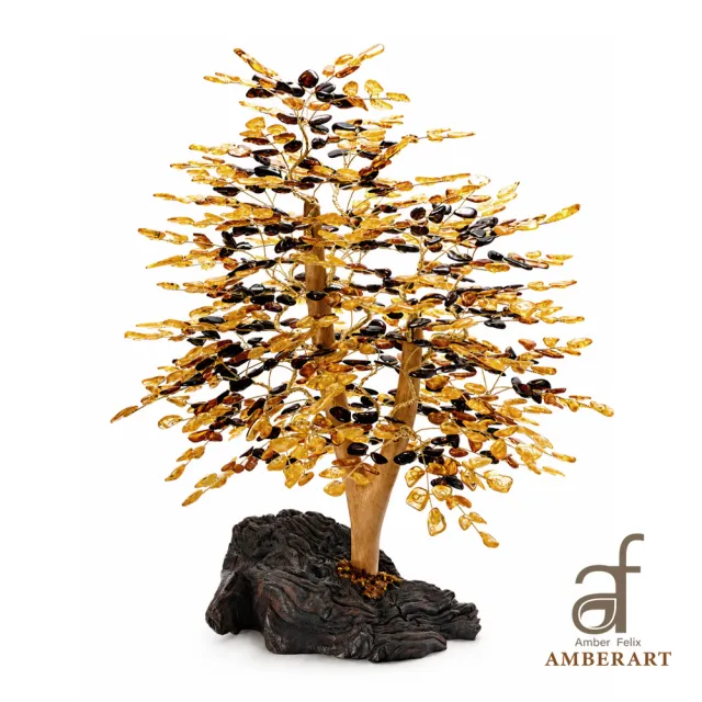 AF AMBER ART波蘭四色聚財999琥珀樹