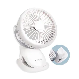【KINYO】360度旋轉USB充電式可夾式小風扇/USB風扇/立扇/夾扇(嬰兒車/車用/辦公室必備)