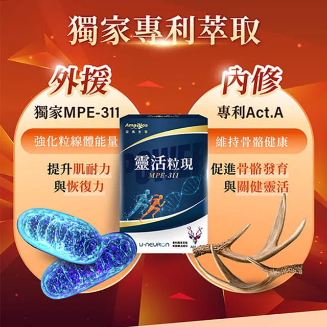 【AmaBios 亞馬生醫】MPE-311靈活粒現5盒(30粒/盒 專利雙關鍵保養配方)