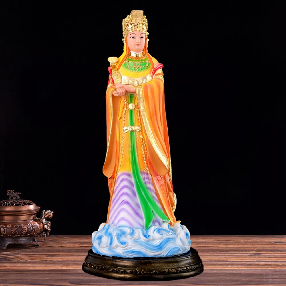 銅像 仏像 聖母銅像 海神媽祖嬢嬢神像 祈福 家でお堂に 置物 を供えます 巨匠】媽祖供奉神像天後天妃佛像33*20*18CM海神娘娘神像聖母供奉擺件保