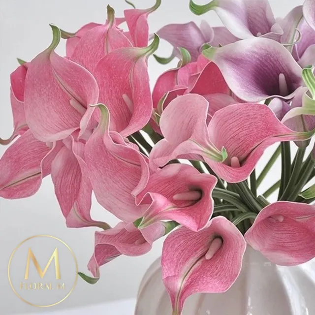 【Floral M】氣質仙女粉色海芋仿真花花材5入組(人造花/仿真花/假花/花藝DIY/裝飾花材)