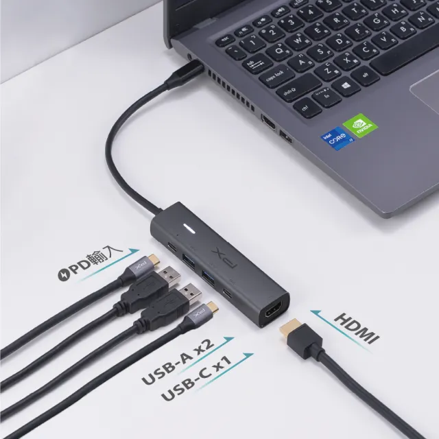 【PX 大通】5合一 USB-C HUB Type C集線器 HDMI USB3.0  MacBook iPhone 筆電擴充 (C5-21)