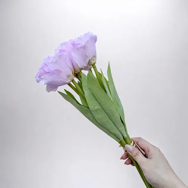 【Floral M】夏日野餐氣息洋桔梗浪漫紫仿真花花材7入組(人造花/仿真花/假花/花藝DIY/裝飾花材)