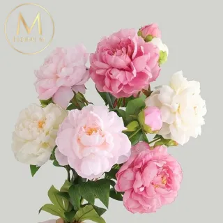 【Floral M】最高級浪漫天使粉公主芍藥仿真花花材1入組(人造花/仿真花/假花/花藝DIY/裝飾花材)