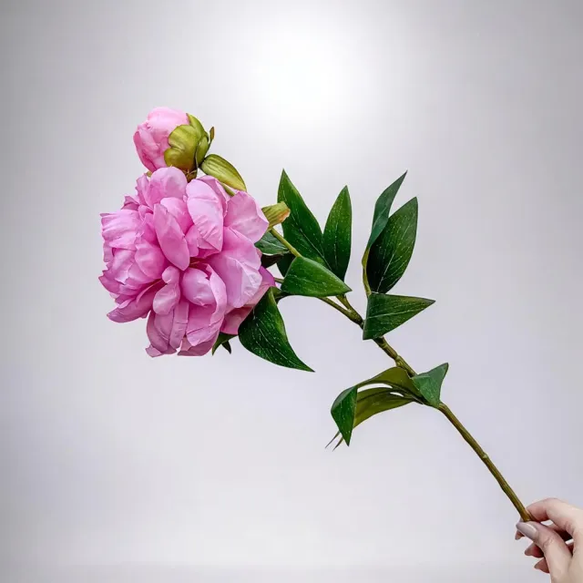 【Floral M】最高級浪漫珊瑚粉公主芍藥仿真花花材1入組(人造花/仿真花/假花/花藝DIY/裝飾花材)