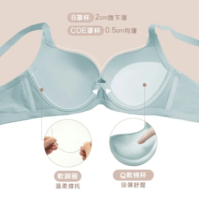 【EASY SHOP】好素波-裸感素面無痕軟鋼圈內衣(任選1色)