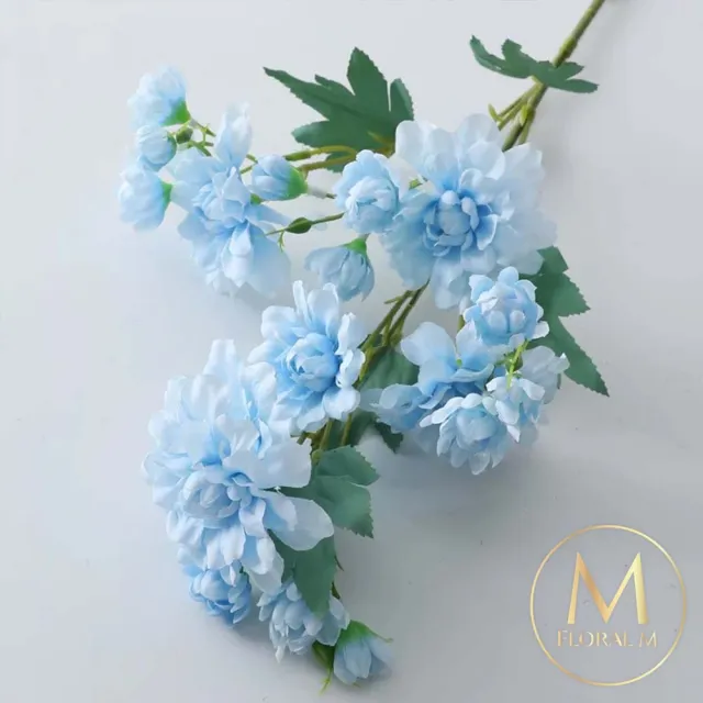 【Floral M】居家花仙子芍藥湖水藍仿真花花材1入組(人造花/仿真花/假花/花藝DIY/裝飾花材)