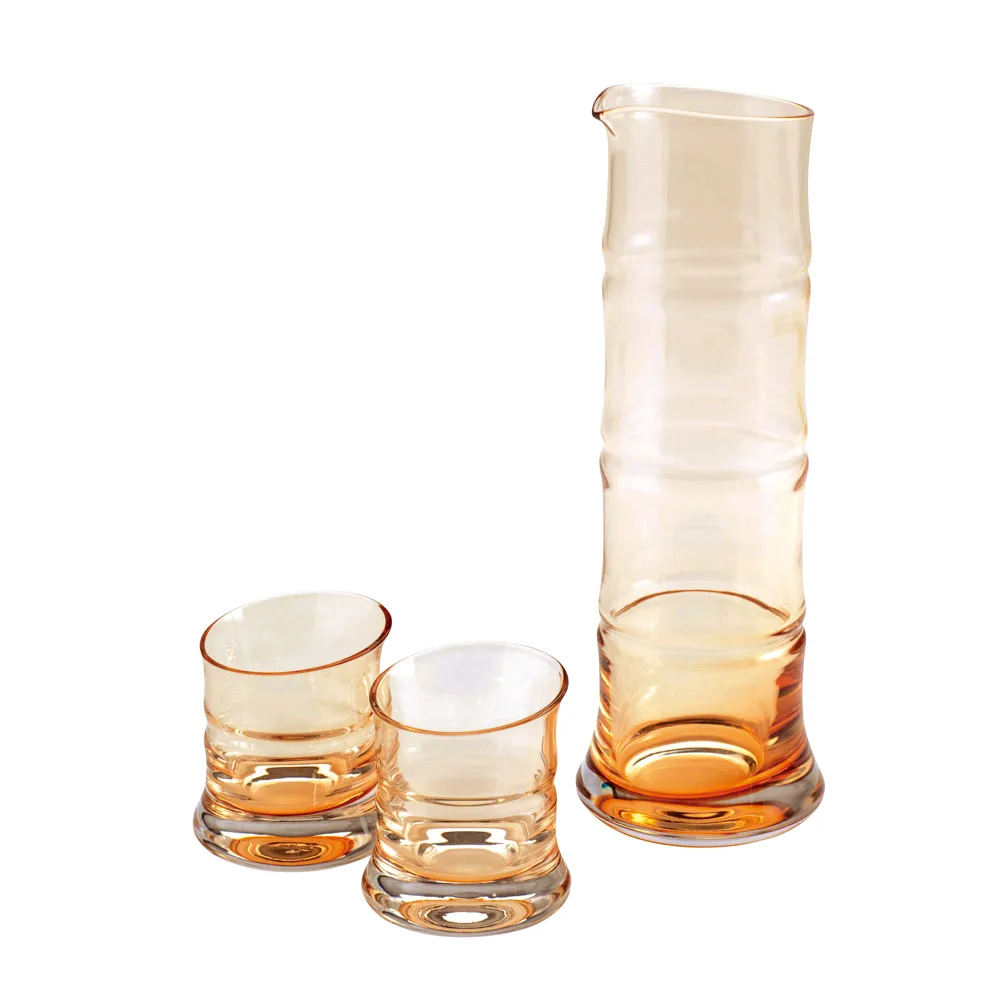 【廣田硝子】金竹酒器三件組