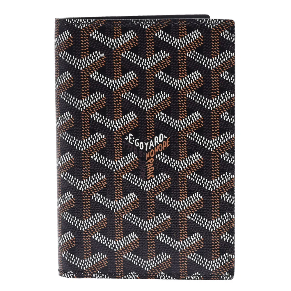 【GOYARD 高雅德】經典防水帆布LOGO小牛皮護照夾(黑AMALOUIS-K18-BLK)