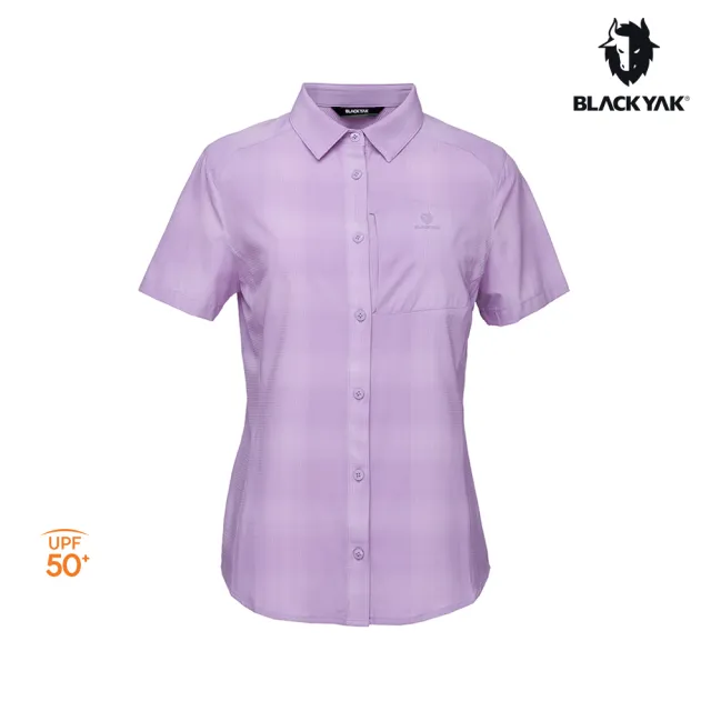 【BLACKYAK】女 輕量彈性短袖襯衫[二色]日常 休閒 UPF50 吸濕快乾 格紋|FB1WS101