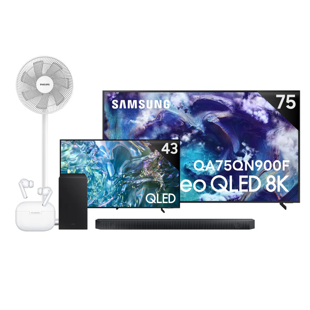 【Samsung 三星】75型 8K Neo QLED 165Hz Mini LED AI智慧顯示器 75QN900F 壁掛安裝(QA75QN900FXXZW)