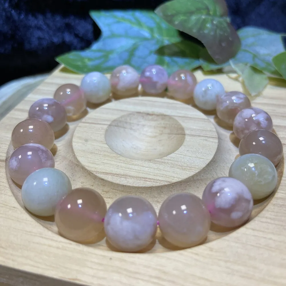 【Cozy 世界水晶原礦與茶】綠櫻花瑪瑙 11mm+ 91-4(有助養顏增加氣色功效)