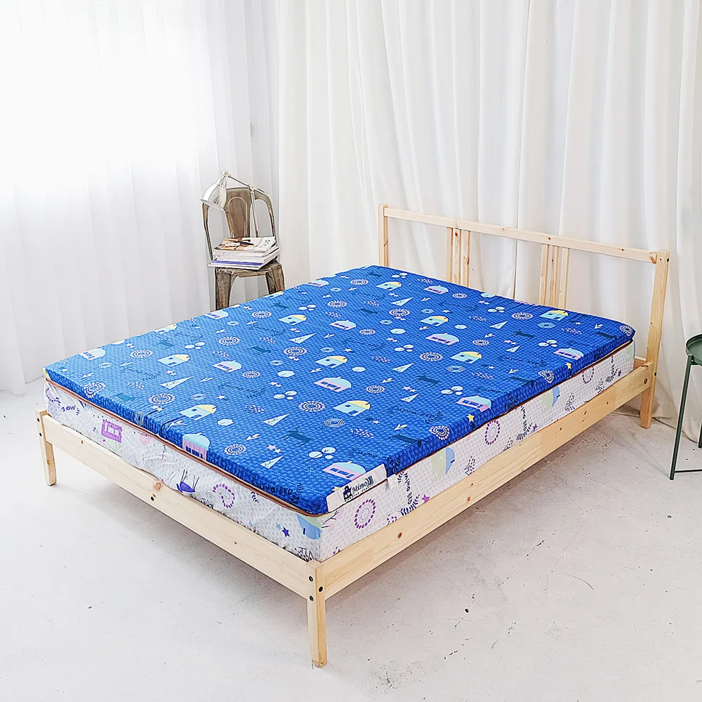 【米夢家居】夢想家園-單人3尺 MIT冬夏兩用純棉+紙纖三合一高支撐記憶床墊(深夢藍)