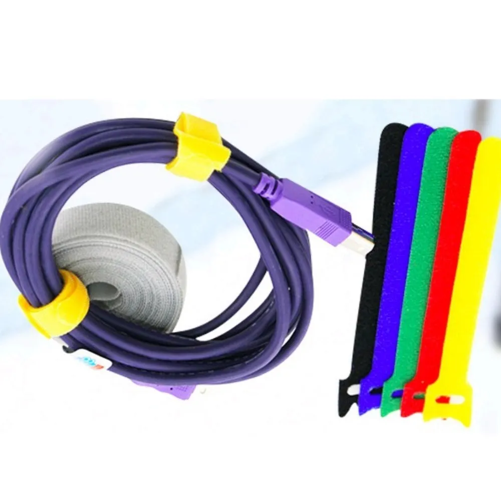 【Ainmax 艾買氏】電線魔術貼紮線帶捆線帶 束線帶 電線收納 線夾(8入 理線帶 綁線帶 集線帶 線帶 束帶)