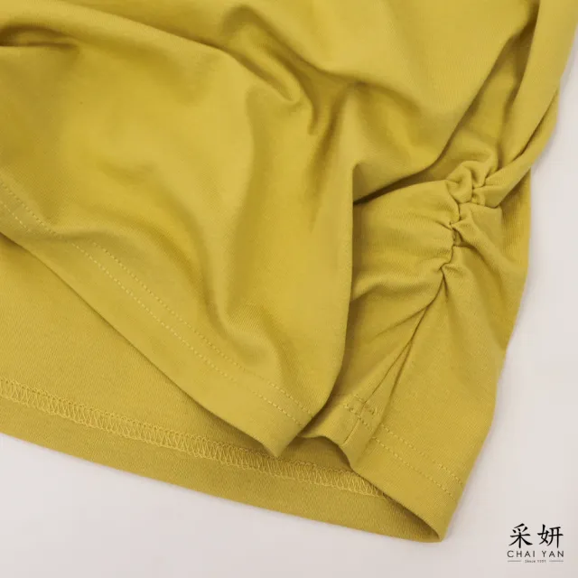 【CHAI YAN 采妍】素面顯瘦假兩件短袖上衣(春夏女裝/中大尺碼/專櫃/寬鬆/透氣)