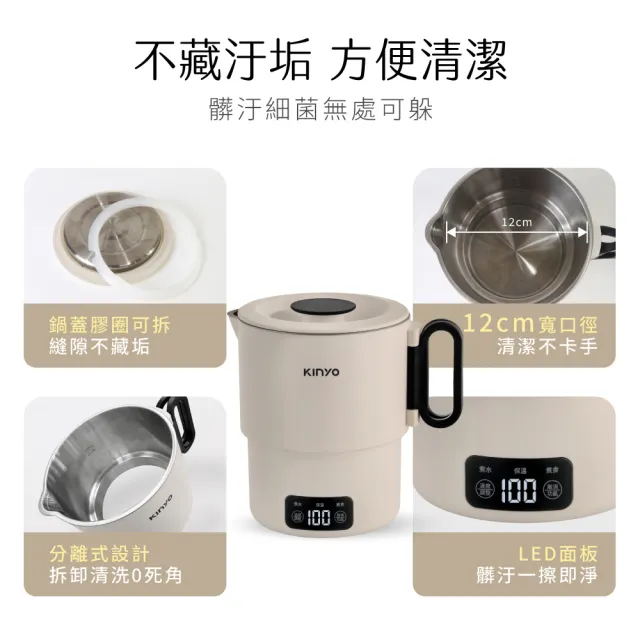 【KINYO】雙電壓電子美食鍋/小圓鍋升級版PLUS(TRFP-E51) 電火鍋 快煮鍋 美食鍋 旅行料理鍋 電煮鍋 泡麵鍋