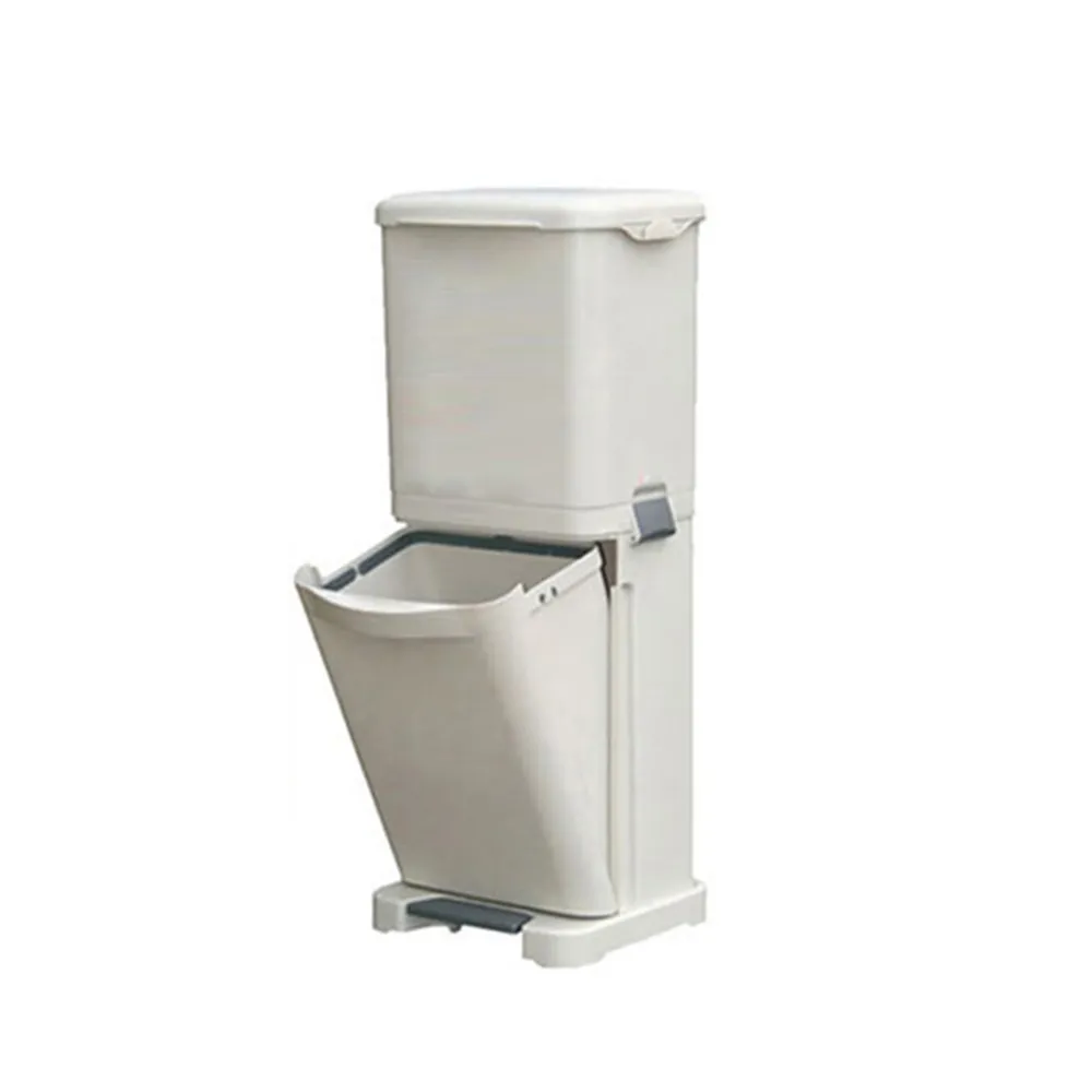 【真心良品】直立腳踏式分類垃圾桶40L(1入)