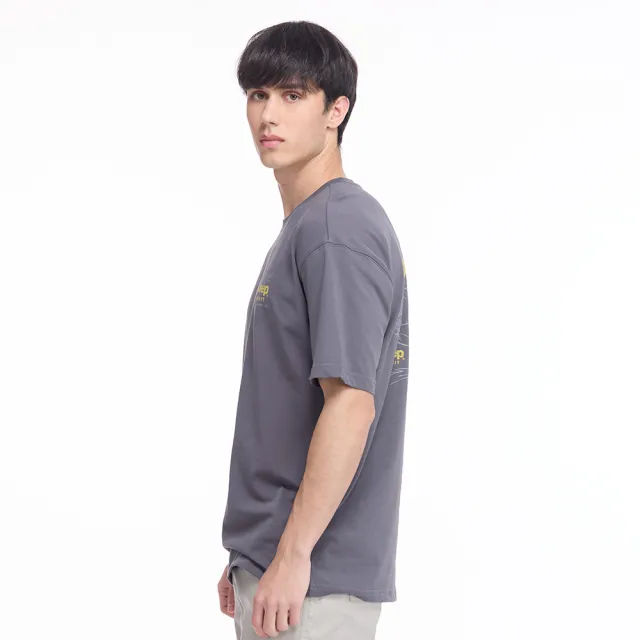 【JEEP】男裝 美式復古山林印花短袖T恤(灰色)