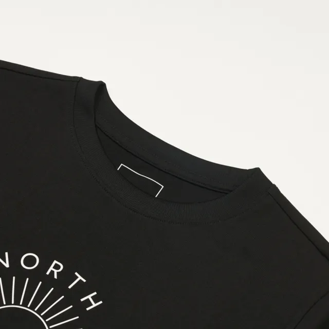 【The North Face】北面女款黑色FLASHDRY速乾幾何印花短袖T恤｜8GZWJK3 排汗衫