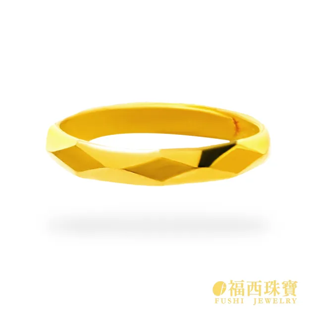 【福西珠寶】黃金戒指 極簡宣言男戒 立體菱格紋 霧面×鏡面工藝 活動戒圍 (金重0.95錢正負0.03錢)