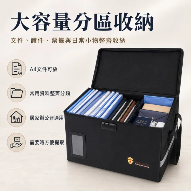 HOMI 好米居家 大容量收納箱 居家辦公收納箱 可摺疊收納 文件整理 側邊提把設計 可摺疊不佔空間