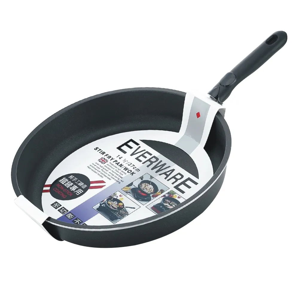 【EVERWARE】手工鑄造 鐵鏟專用不沾平底鍋 37CM(單把)
