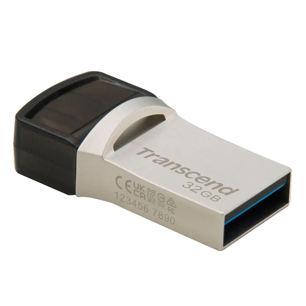 【Transcend 創見】JetFlash890 Type C 32GB 雙頭隨身碟-晶燦銀(TS32GJF890S 新舊包裝隨機出貨)