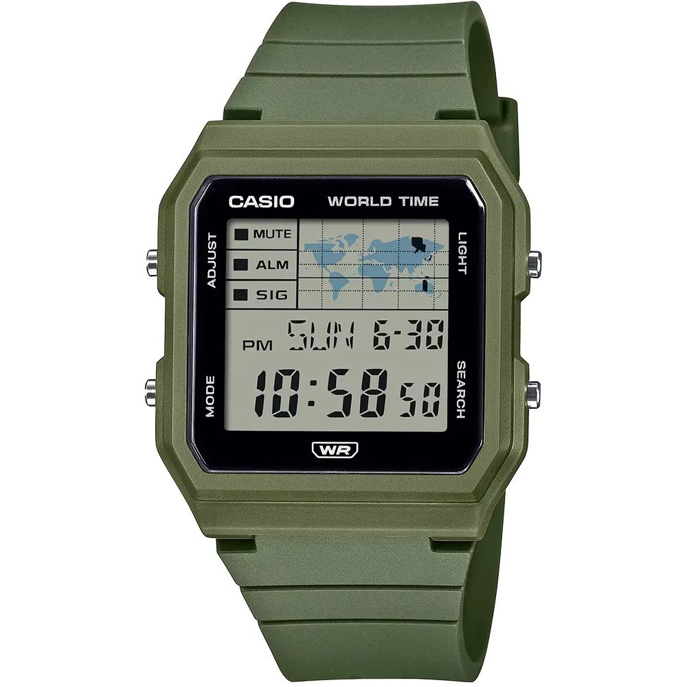 【CASIO 卡西歐】休閒方形電子錶-軍綠 手錶 學生錶 送禮 禮物(LF-30W-3A)