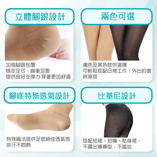【Freesia】彈性壓力襪-比基尼褲襪X5雙組(200D-運動襪/彈性襪/束腿襪/塑腿襪/美腿襪/台灣醫療級大廠製造)