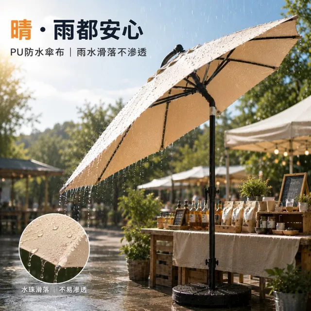 【DaoDi】戶外遮陽傘 防雨可轉向 擺攤太陽傘 9尺8骨(野餐傘 庭院傘 海灘傘 休閒傘)