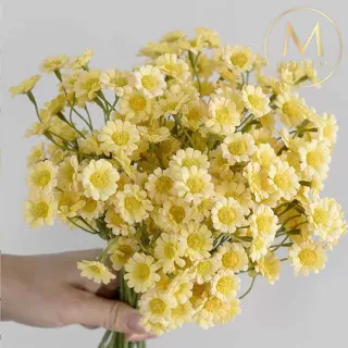 【Floral M】法式野餐洋甘菊檸檬黃仿真花花材1入組(人造花/仿真花/假花/花藝DIY/裝飾花材)