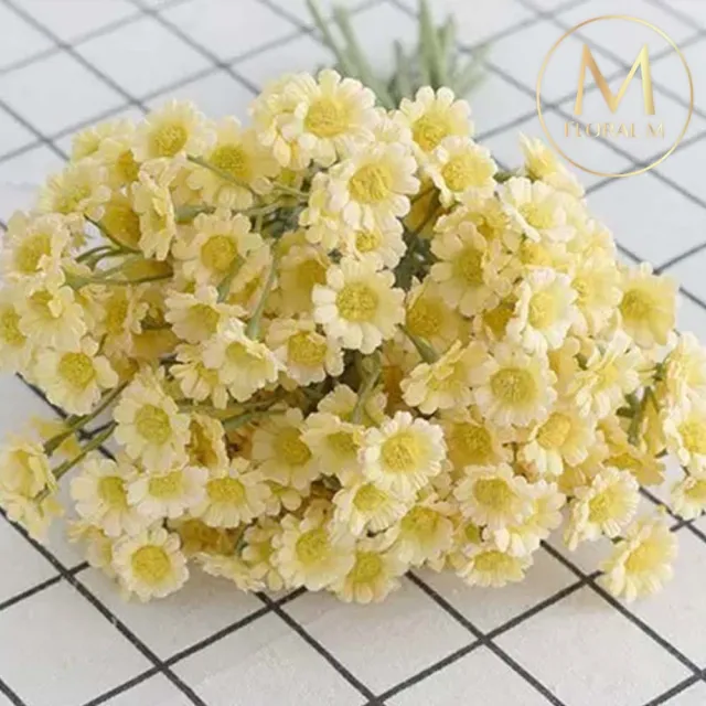 【Floral M】法式野餐洋甘菊檸檬黃仿真花花材1入組(人造花/仿真花/假花/花藝DIY/裝飾花材)