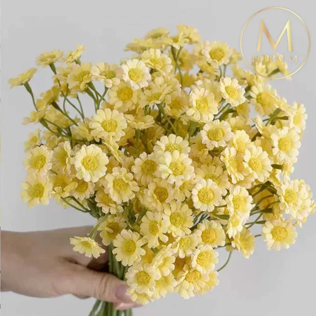 【Floral M】法式野餐洋甘菊檸檬黃仿真花花材1入組(人造花/仿真花/假花/花藝DIY/裝飾花材)
