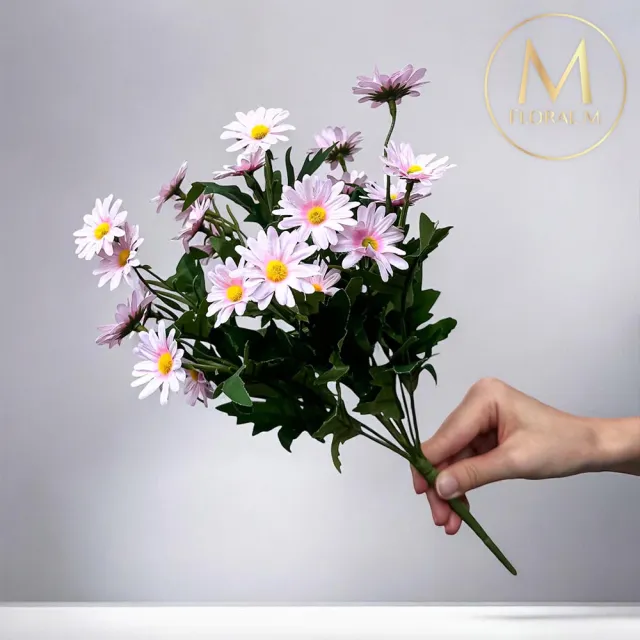 【Floral M】英式花園優雅粉小雛菊仿真花花材1入組(人造花/仿真花/假花/花藝DIY/裝飾花材)