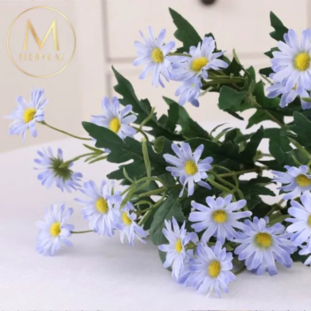 【Floral M】英式花園優雅藍小雛菊仿真花花材1入組(人造花/仿真花/假花/花藝DIY/裝飾花材)