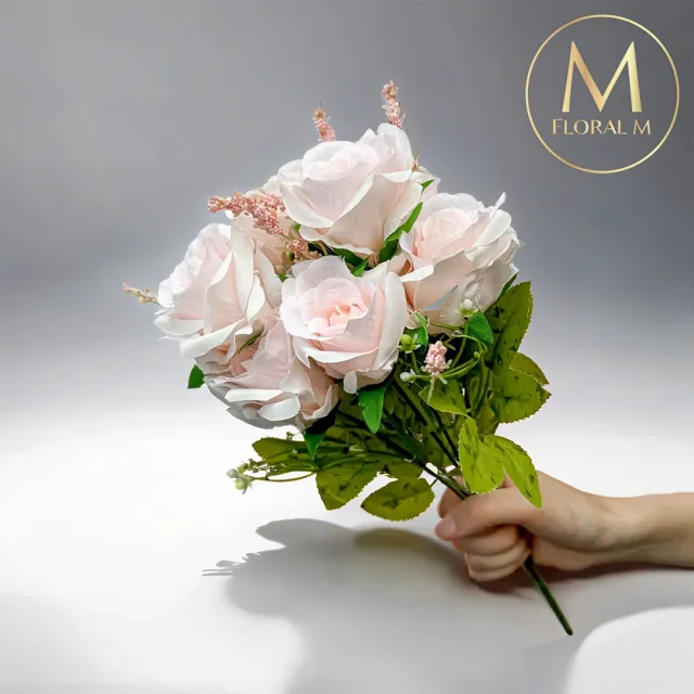 【Floral M】英式卡爾玫瑰優雅粉仿真花花材1入組(人造花/仿真花/假花/花藝DIY/裝飾花材)